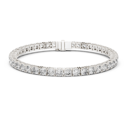 925 Silver Round Cut Moissanite Tennis Bracelet 14K Gold Plated