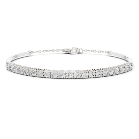 925 Silver Moissanite Curve Design Bracelet 14K Gold Plated
