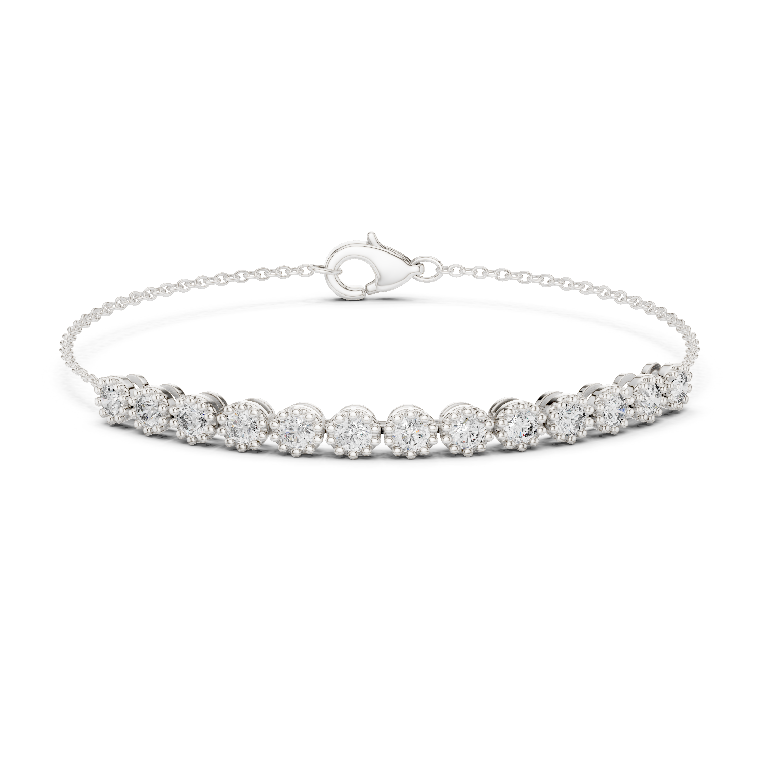 RKC 925 Sterling Silwer 0.39Ct Moissanite Damesarmband 14K Geelgoud Vergulde Wt 11.50gm