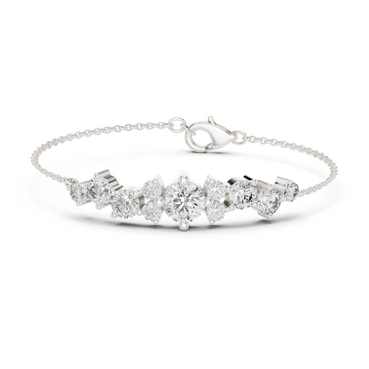 RKC 925 Sterling Silver 0,39Ct Moissanite női karkötő 14K sárga aranyozott, 11,50g
