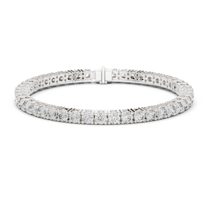 925 Silver Classic Round-Cut Moissanite Tennis Bracelet 14K Gold Plated