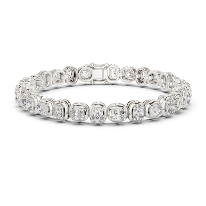 RKC 925 স্টার্লিং সিলভার 0.39Ct Moissanite মহিলাদের ব্রেসলেট 14K হলুদ সোনার প্রলেপ Wt 11.50gm