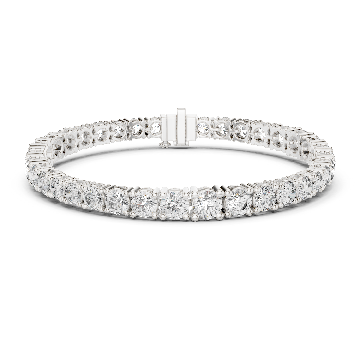925 Silver Certified Moissanite Tennis Bracelet 14K Gold Plated
