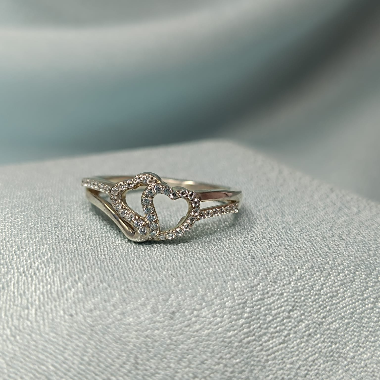 RKC 0.25 Ct Real Moissanite Heart Shaped Valentine Special Proposal Rings 925 Sterling Silver