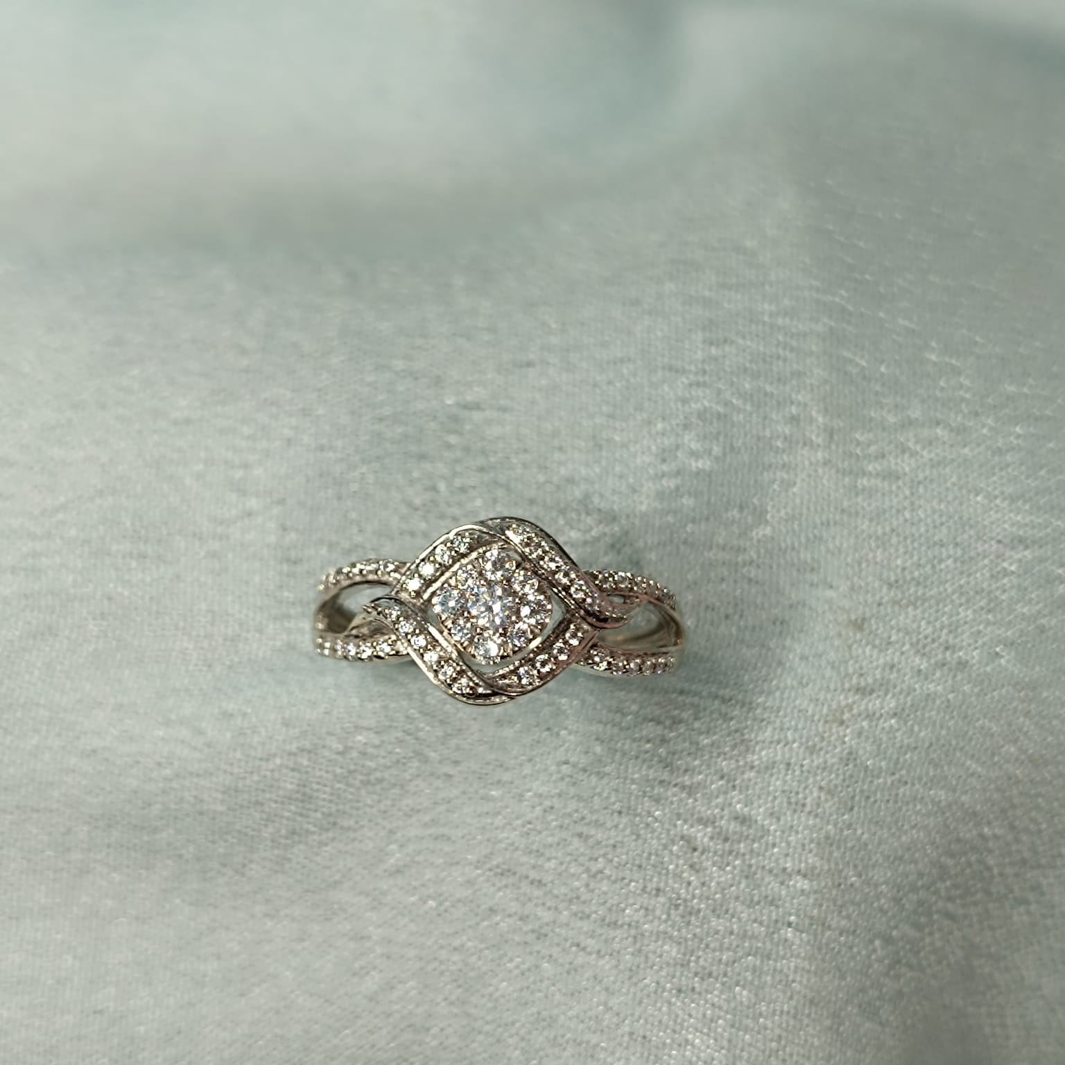 RKC 0.3 Ct Cubic Zirconia Engagement Rings 14k White Gold Plated For Birthday Gift Weight 3 gm