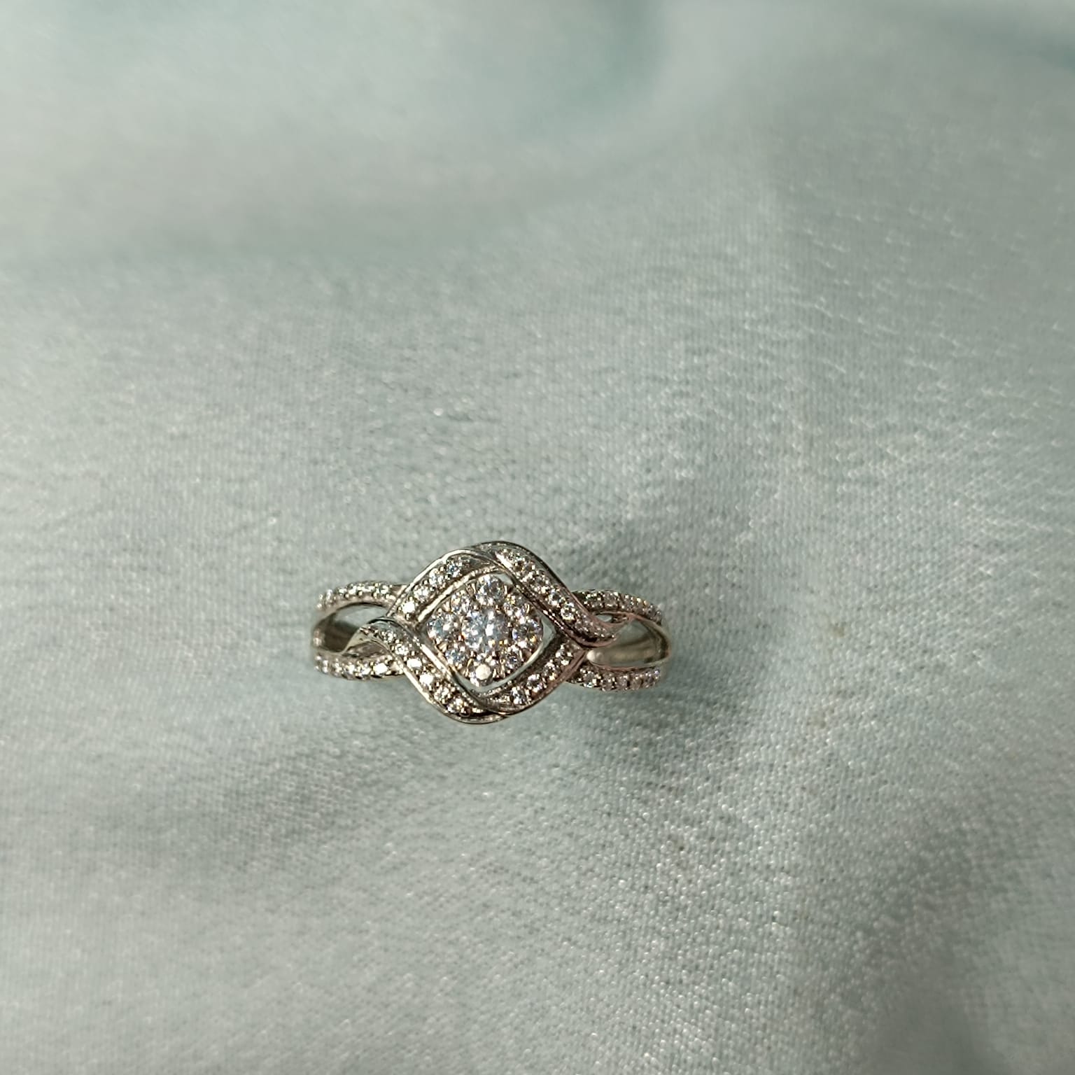 RKC 0.3 Ct Cubic Zirconia Engagement Rings 14k White Gold Plated For Birthday Gift Weight 3 gm