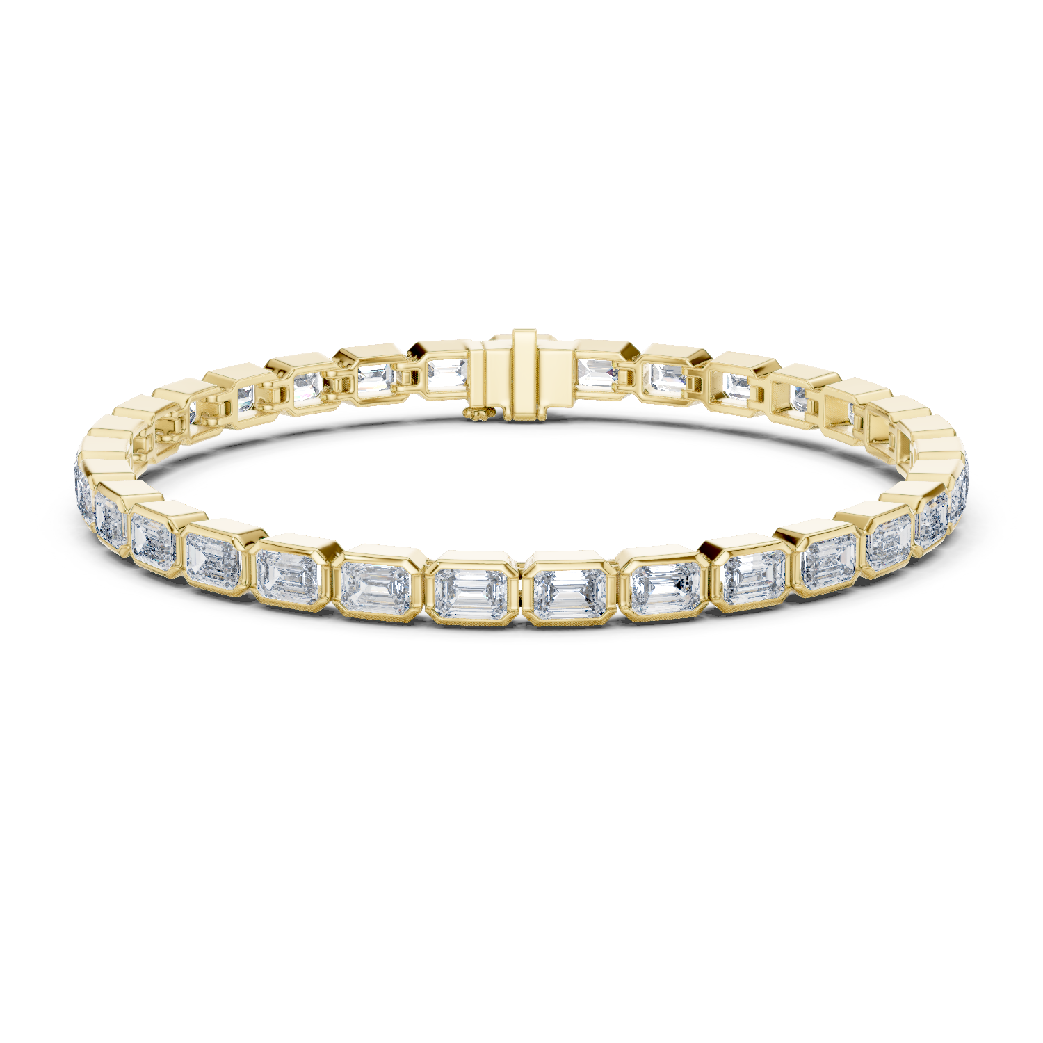 RKC Damen-Armband aus 925er-Sterlingsilber mit 0,39 Karat Moissanit, 14 Karat Gelbgold vergoldet, Gewicht 11,50 g