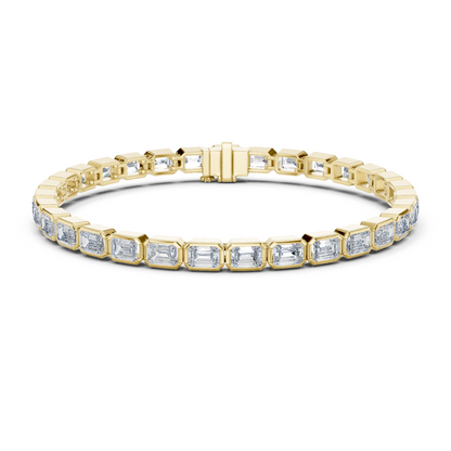 RKC Damen-Armband aus 925er-Sterlingsilber mit 0,39 Karat Moissanit, 14 Karat Gelbgold vergoldet, Gewicht 11,50 g
