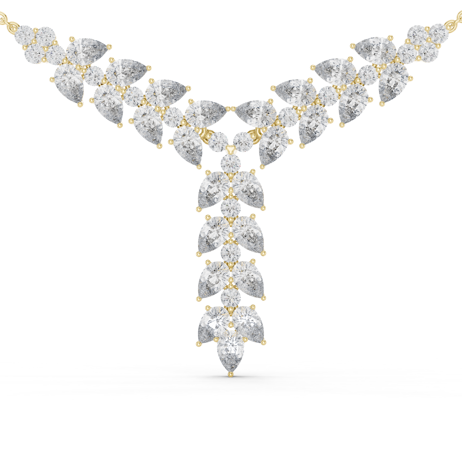 925 Silver Moissanite Wedding Drop Necklace 14K Gold Plated