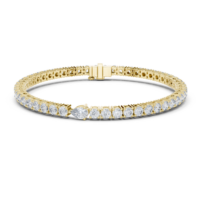 925 Silver Certified Moissanite Tennis Bracelet 14K Gold Plated
