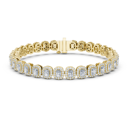 RKC 925 Sterling Silwer 0.39Ct Moissanite Damesarmband 14K Geelgoud Vergulde Wt 11.50gm
