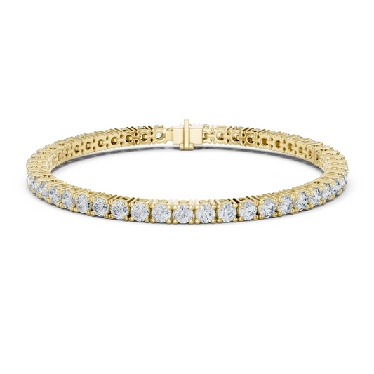 925 Silver Classic Round-Cut Moissanite Tennis Bracelet 14K Gold Plated