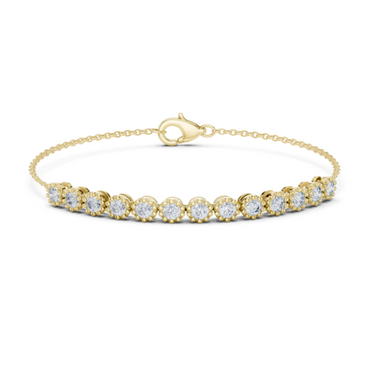 RKC 925 Sterling Silwer 0.39Ct Moissanite Damesarmband 14K Geelgoud Vergulde Wt 11.50gm