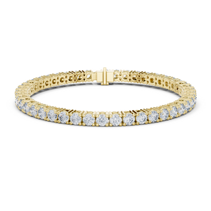 925 Silver Classic Round-Cut Moissanite Tennis Bracelet 14K Gold Plated