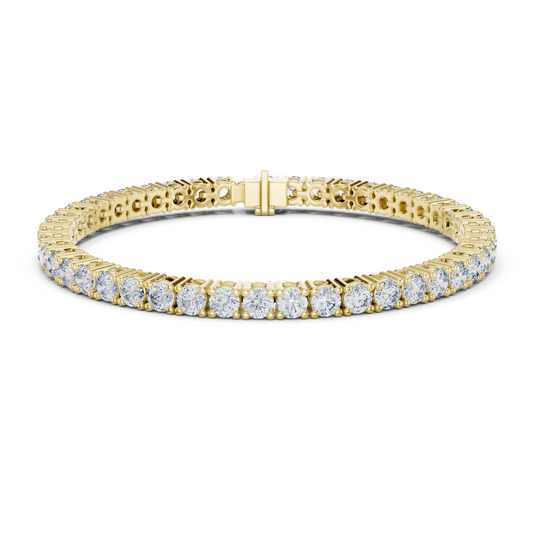 925 Silver Classic Round-Cut Moissanite Tennis Bracelet 14K Gold Plated
