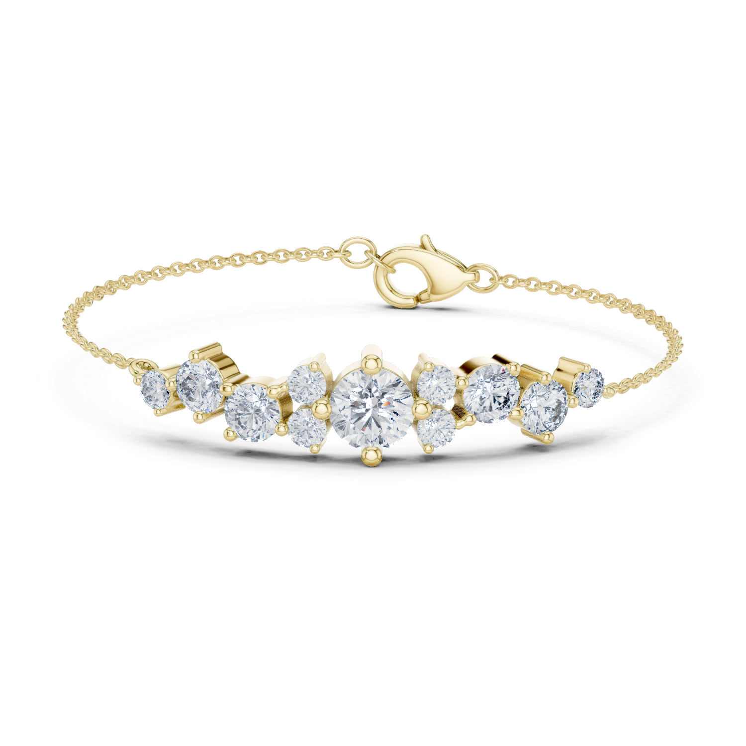 RKC 925 Sterling Silver 0,39Ct Moissanite női karkötő 14K sárga aranyozott, 11,50g