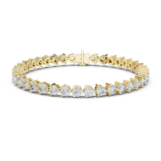 Round Cut Moissanite Tennis Bracelet in 925 Sterling Silver