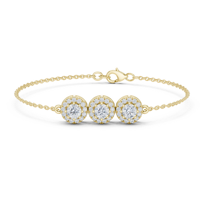 RKC 925 Sterling Silver 0,39Ct Moissanite női karkötő 14K sárga aranyozott, 11,50g