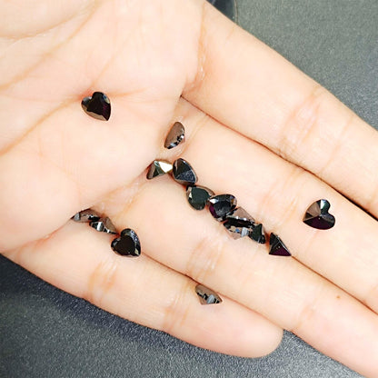 4.1mm Heart Cut Black Diamond, Loose Gemstone