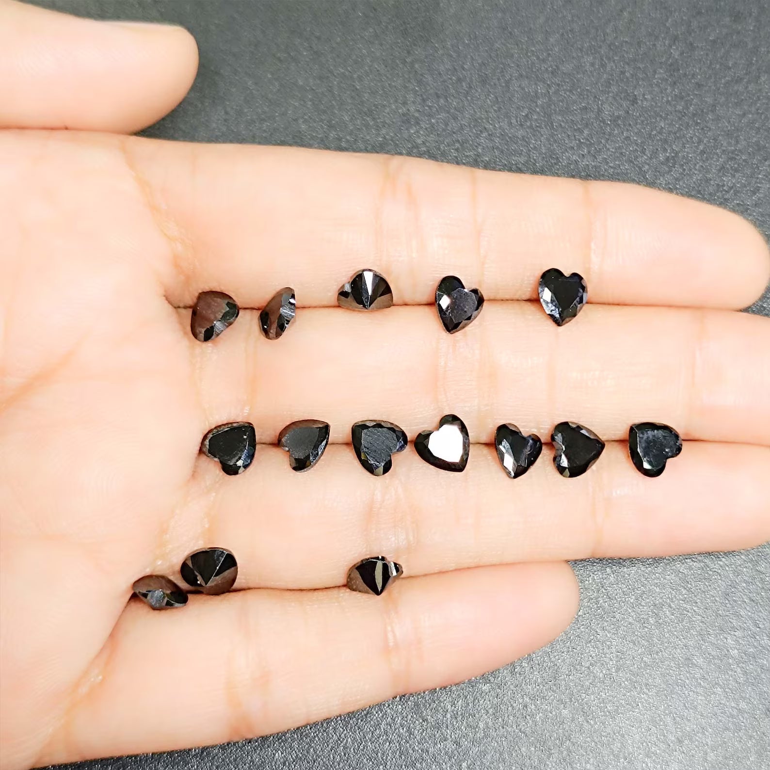 4.1mm Heart Cut Black Diamond, Loose Gemstone