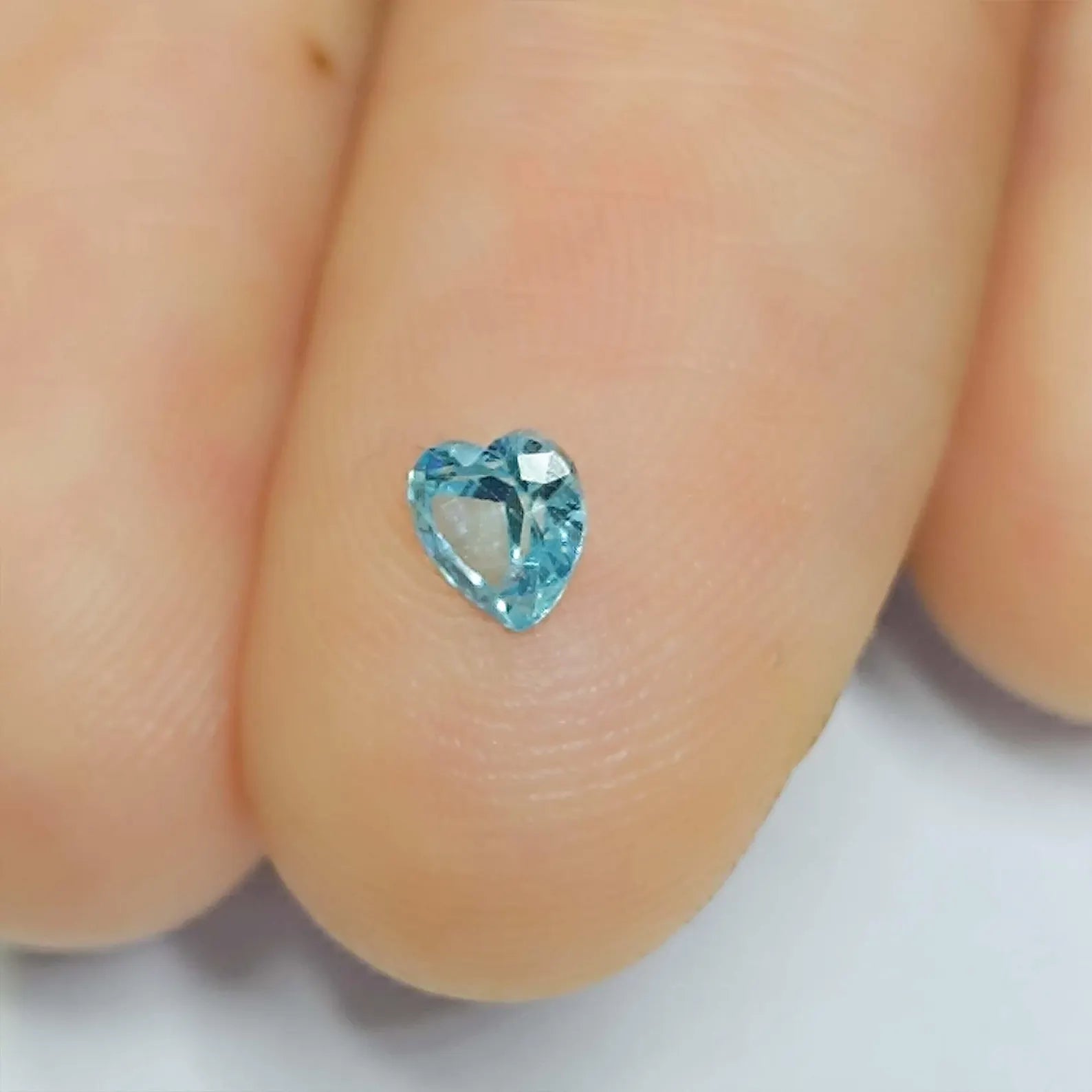 3mm Heart Aquamarine , Loose Stone, (5 Pieces)