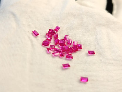 Loose Pink Sapphire Baguette, 2x5mm Jewelry Making Gem