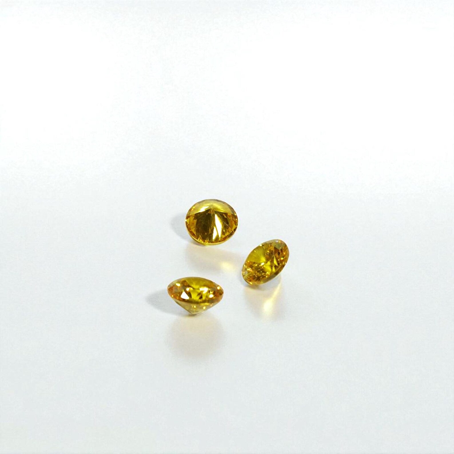 Yellow Citrine Loose Gemstone, 3PCS Round Cut (2-10 mm)