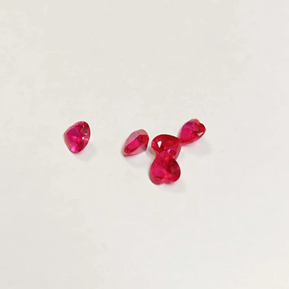 Pink Sapphire Heart Cut Shape Loose Stones Gemstones 5 Pcs