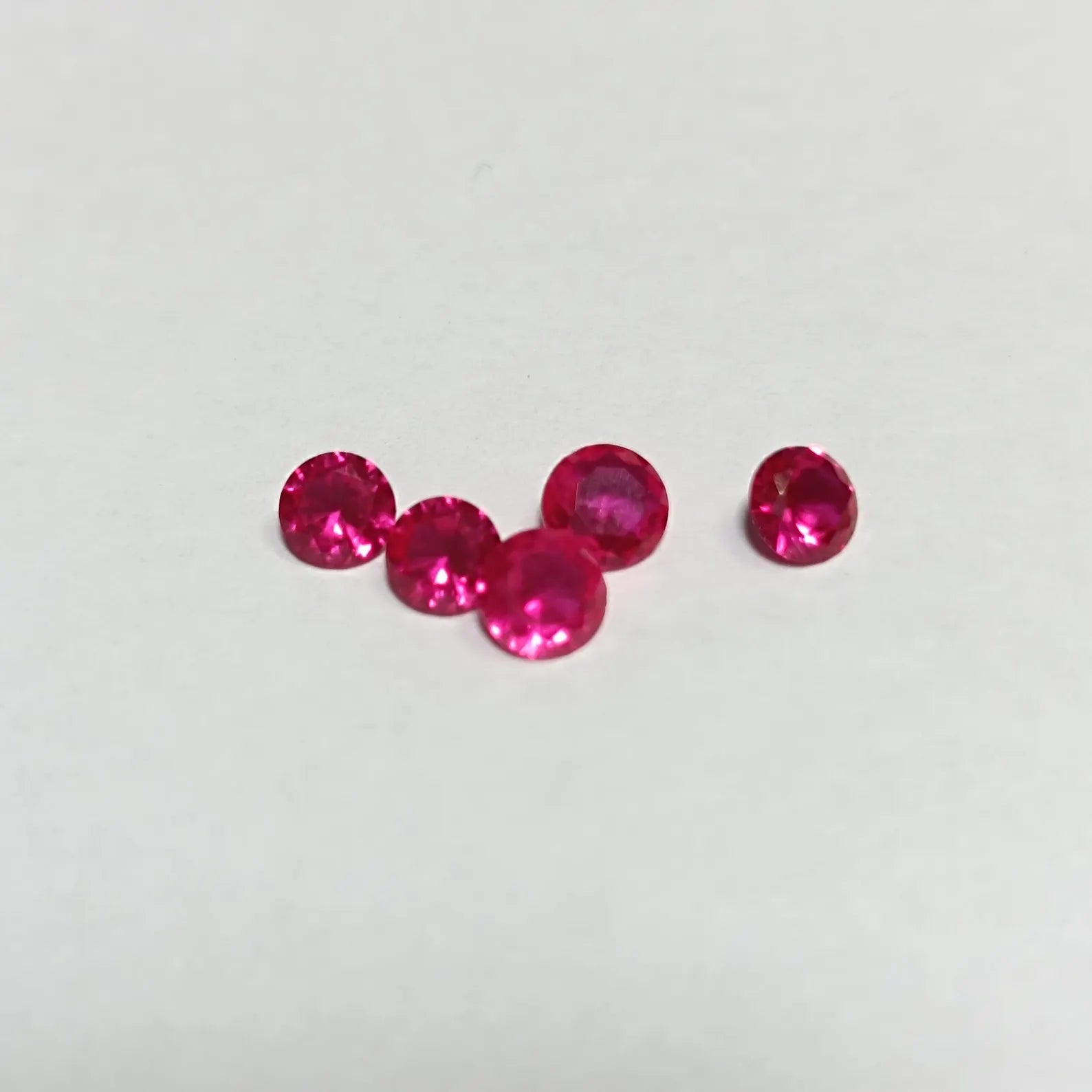 Pink Ruby Round Faceted Gemstone Brilliant Ruby Gem 5Pcs