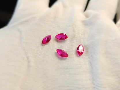 Pink Ruby Marquise Cut Loose Stones, 4 Piece Lot