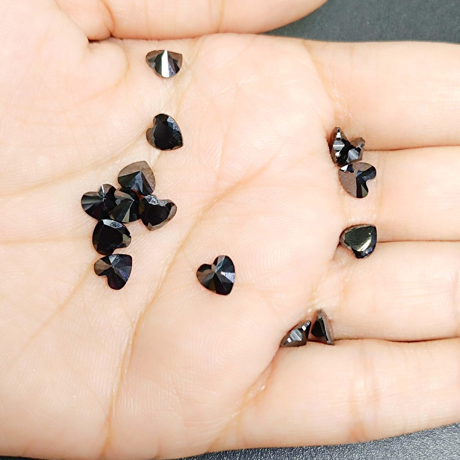 4.1mm Heart Cut Black Diamond, Loose Gemstone