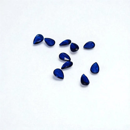 Blue Sapphire Pear Cut Shape September Birthstone 10pcs 4x3mm