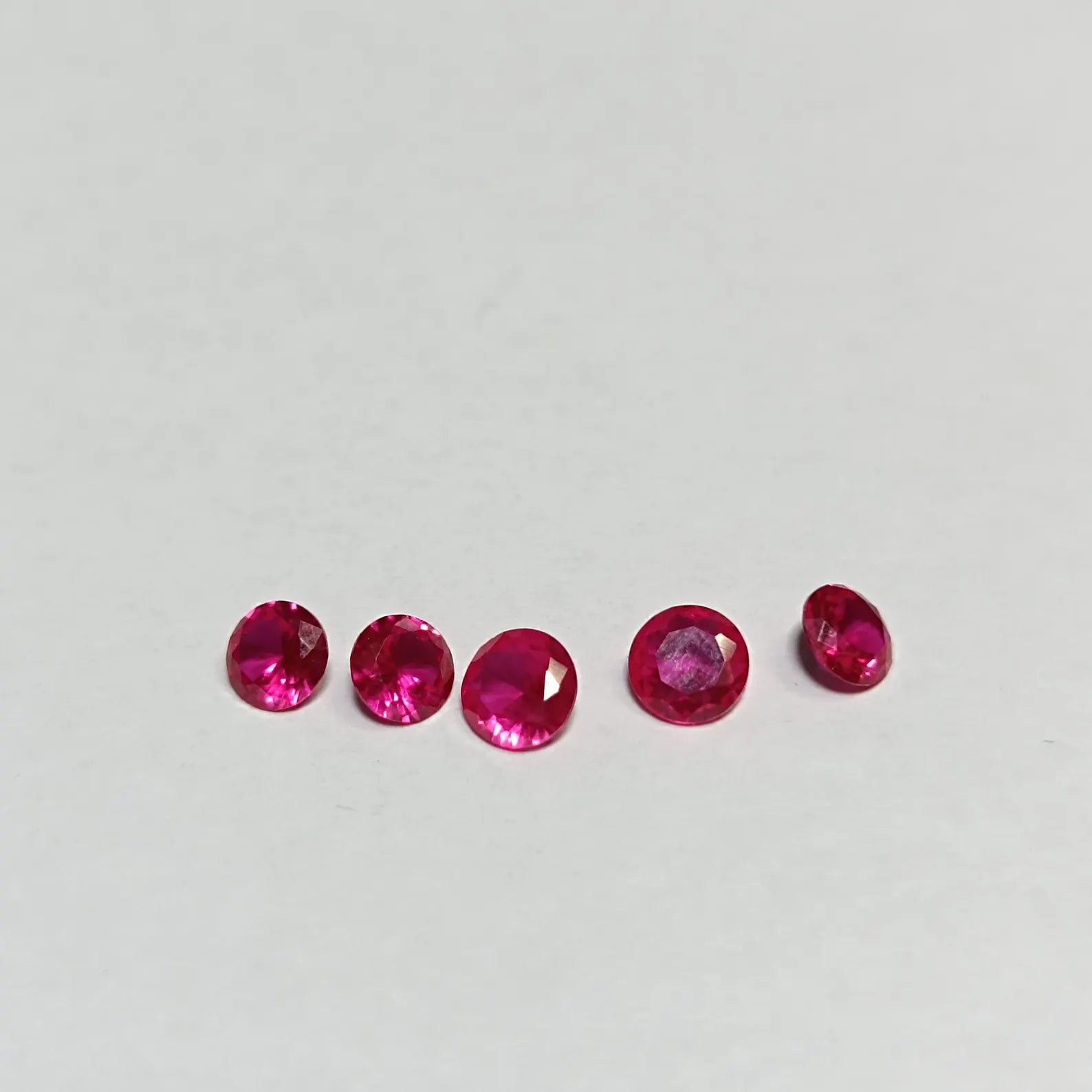 Pink Ruby Round Faceted Gemstone Brilliant Ruby Gem 5Pcs