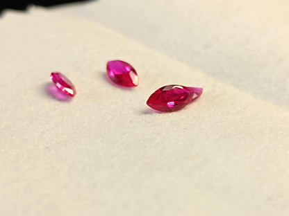 Pink Ruby Marquise Cut Loose Stones, 4 Piece Lot