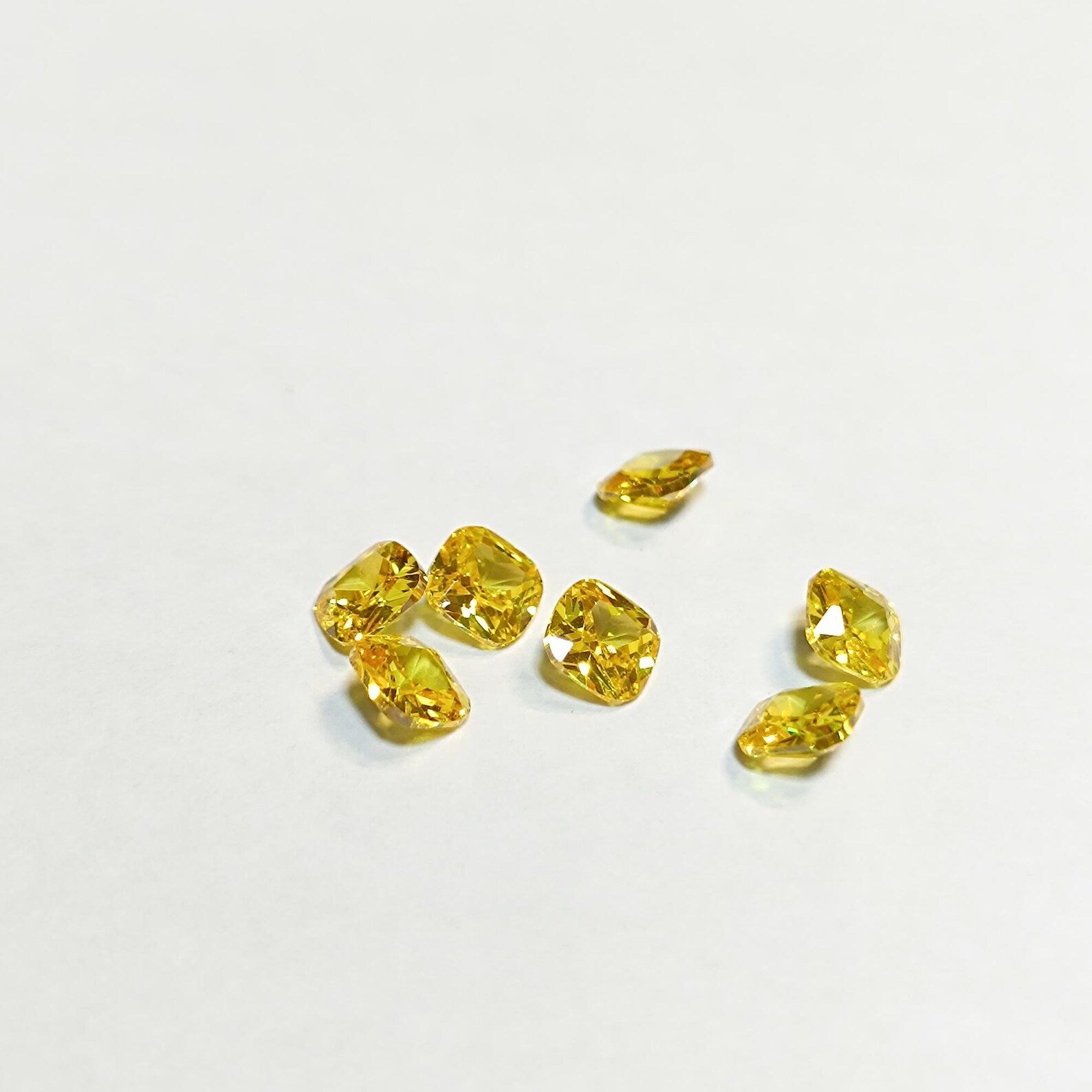 Yellow Citrine Cushion Cut Loose Gemstone (5MM, 6MM, 7MM, 8MM)