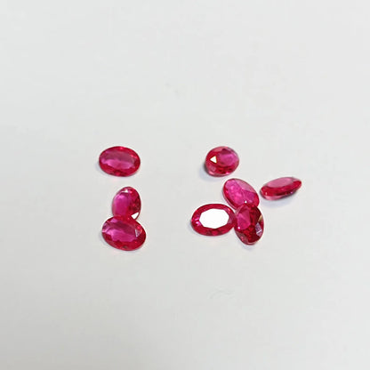 10 Faceted Pink Sapphire Oval Stones | 4x6mm Gems for Jewelry 8(PCS)