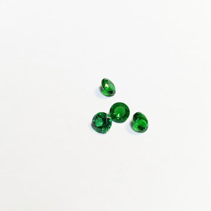 Green Emerald, 4 pcs Round Brilliant Cut Loose Gemstone