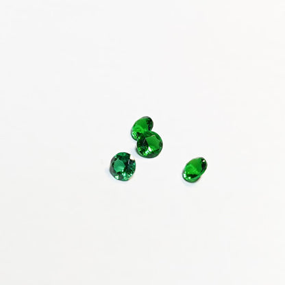 Green Emerald, 4 pcs Round Brilliant Cut Loose Gemstone