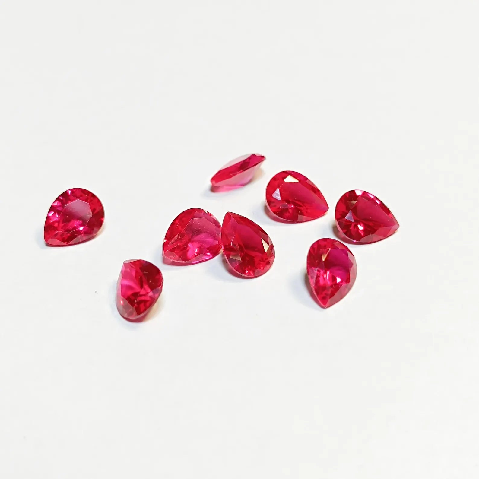 Pink Sapphire Pear Cut Loose Gemstone 6x9 mm, 9 Pieces