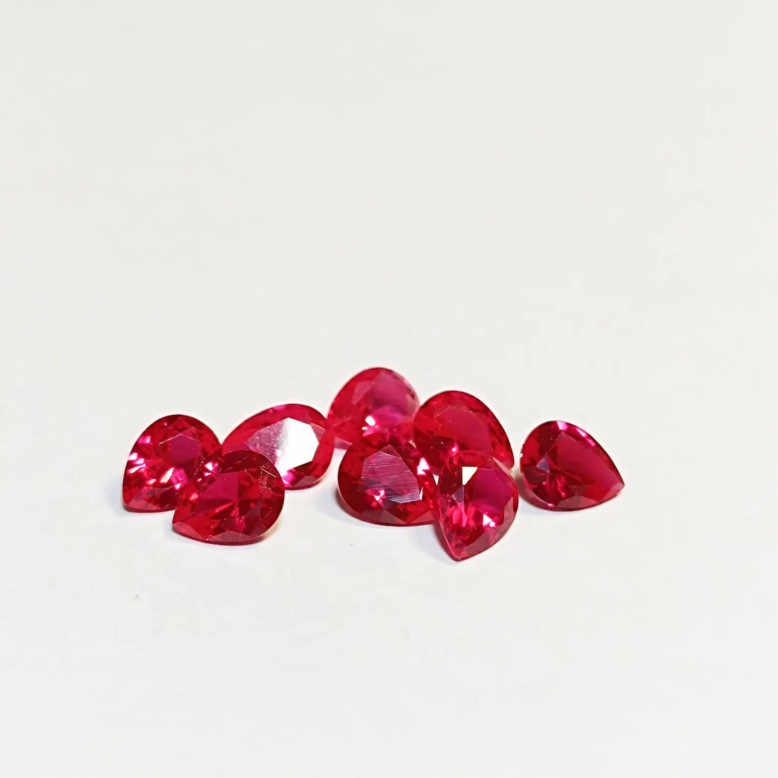 Pink Sapphire Pear Cut Loose Gemstone 6x9 mm, 9 Pieces