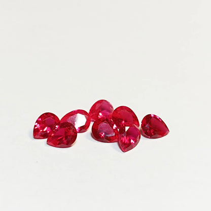 Pink Sapphire Pear Cut Loose Gemstone 6x9 mm, 9 Pieces