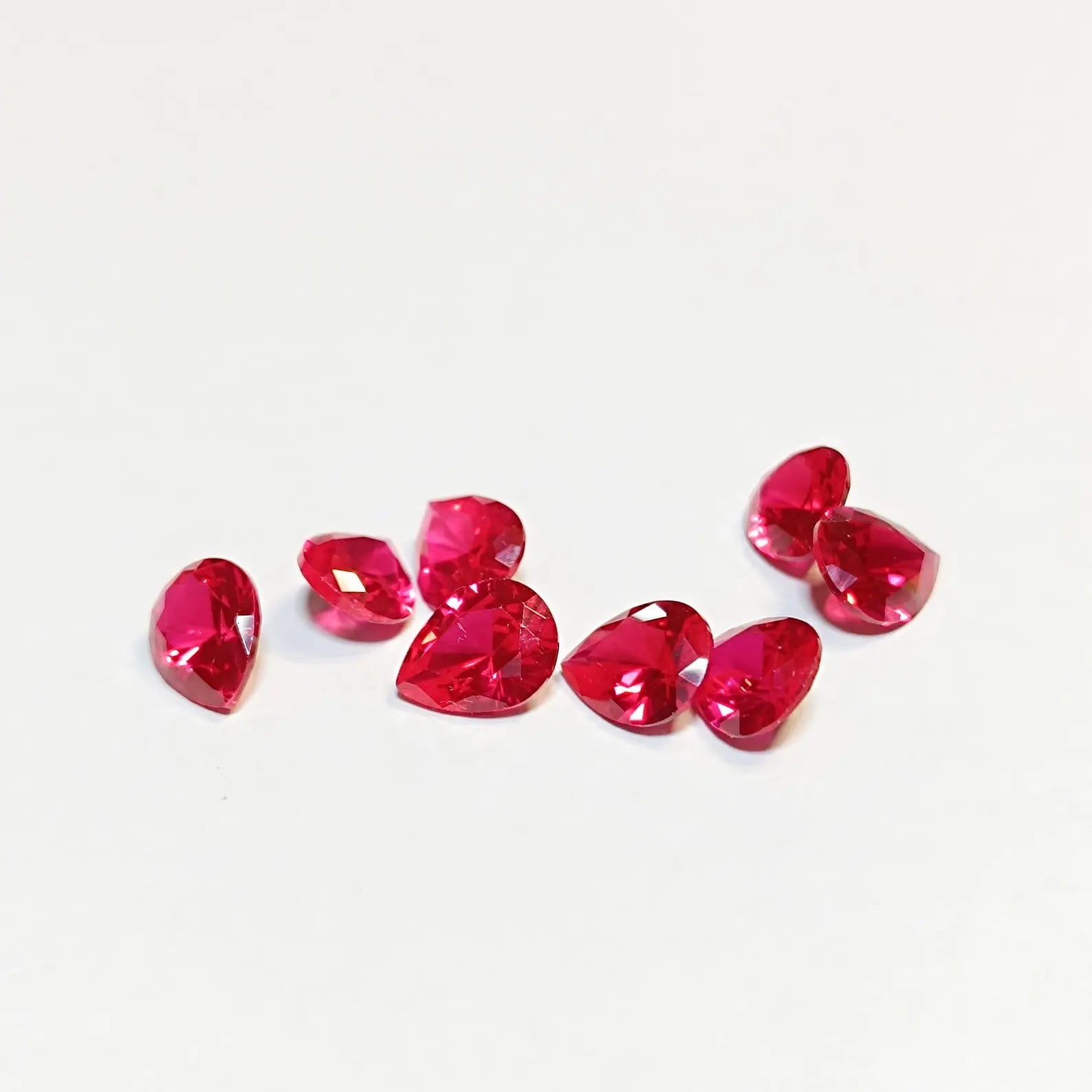 Pink Sapphire Pear Cut Loose Gemstone 6x9 mm, 9 Pieces