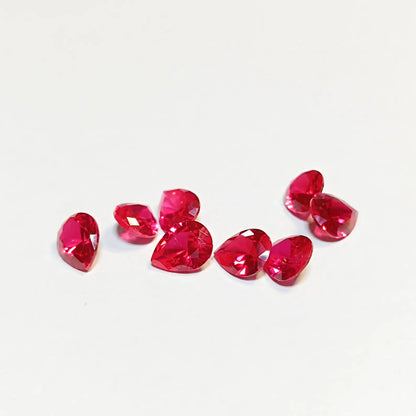 Pink Sapphire Pear Cut Loose Gemstone 6x9 mm, 9 Pieces