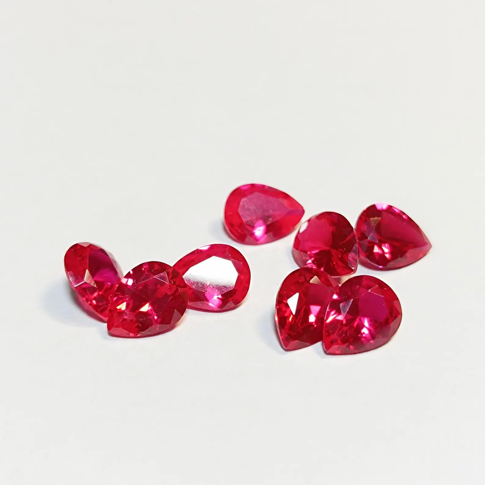 Pink Sapphire Pear Cut Loose Gemstone 6x9 mm, 9 Pieces