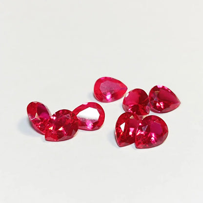 Pink Sapphire Pear Cut Loose Gemstone 6x9 mm, 9 Pieces