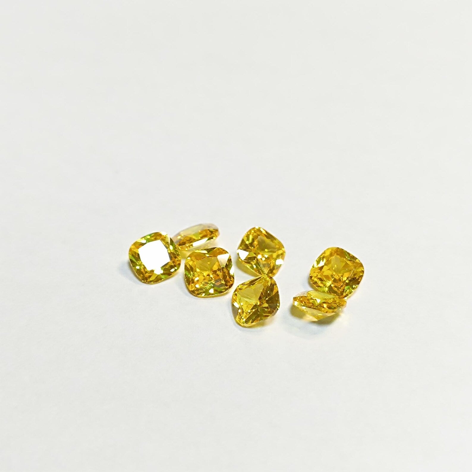 Yellow Citrine Cushion Cut Loose Gemstone (5MM, 6MM, 7MM, 8MM)