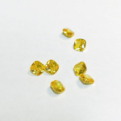 Yellow Citrine Cushion Cut Loose Gemstone (5MM, 6MM, 7MM, 8MM)
