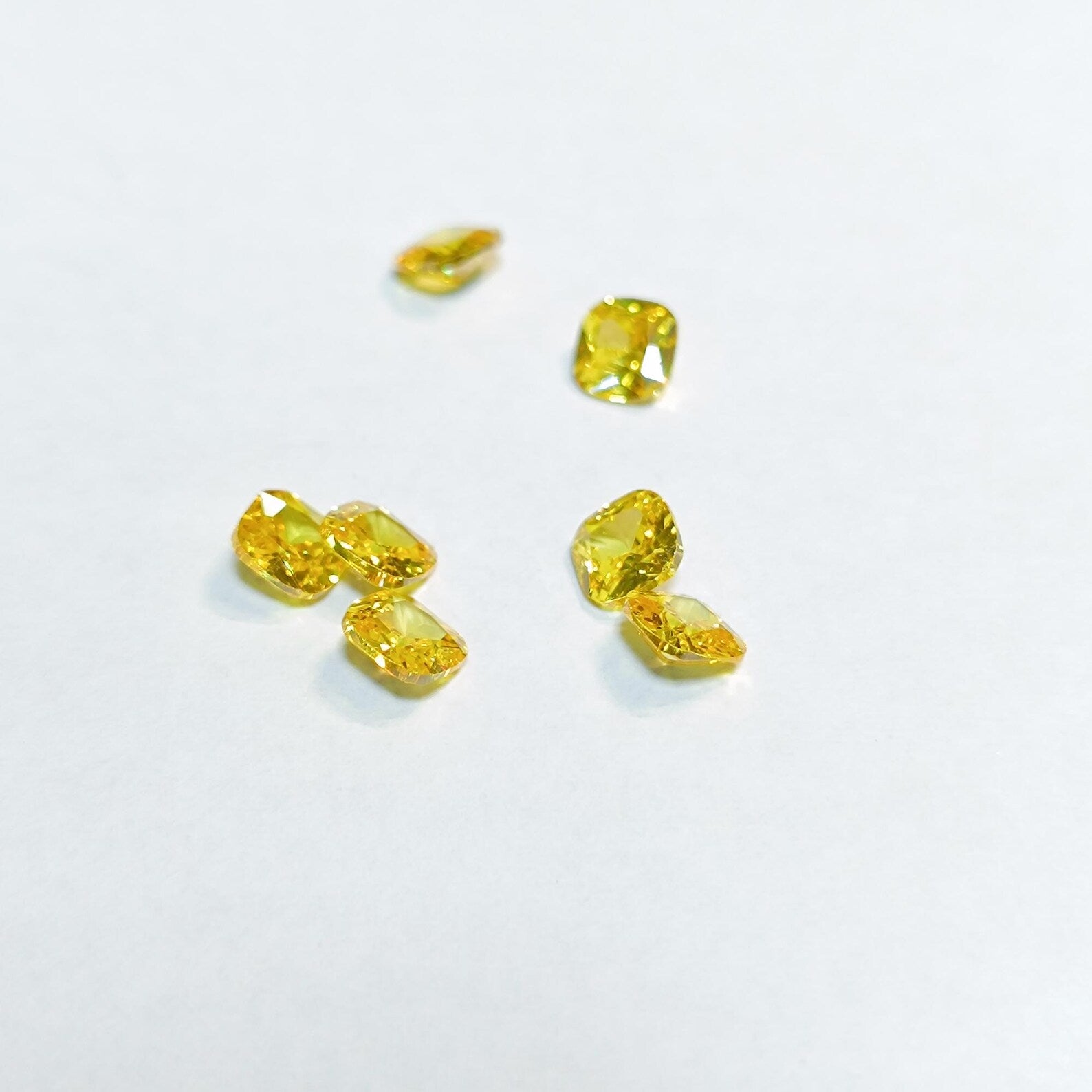 Yellow Citrine Cushion Cut Loose Gemstone (5MM, 6MM, 7MM, 8MM)