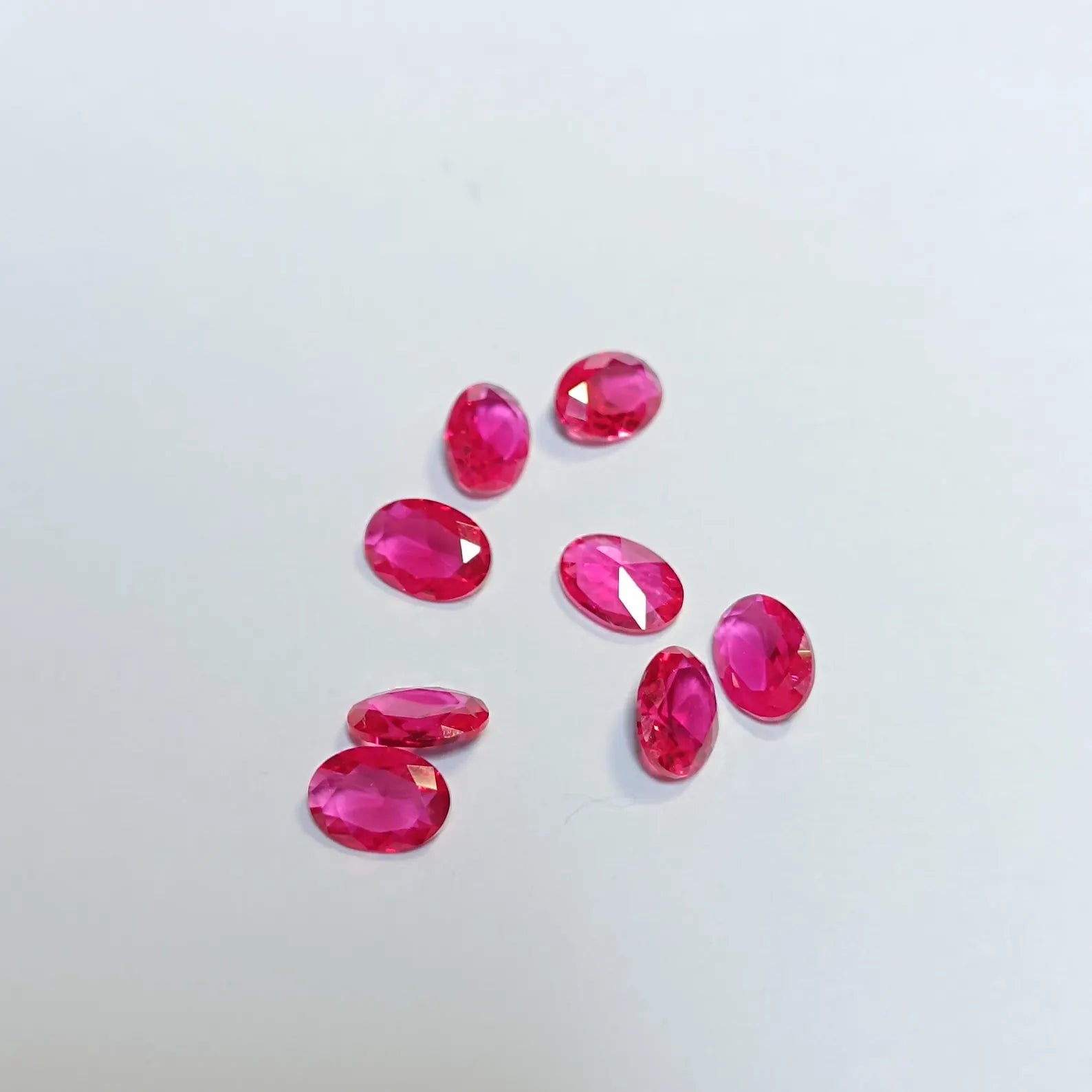 10 Faceted Pink Sapphire Oval Stones | 4x6mm Gems for Jewelry 8(PCS)