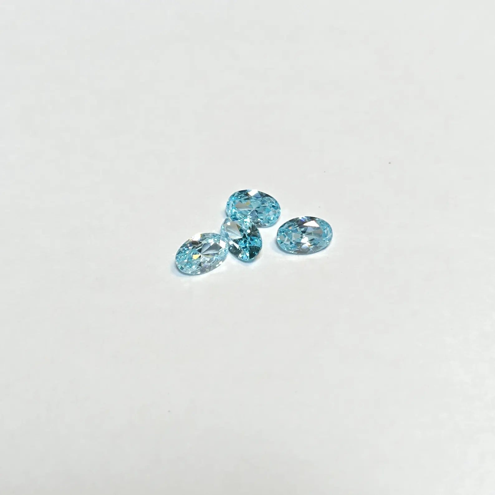 Oval Cut Aquamarine Gemstone Lot 4 Pcs